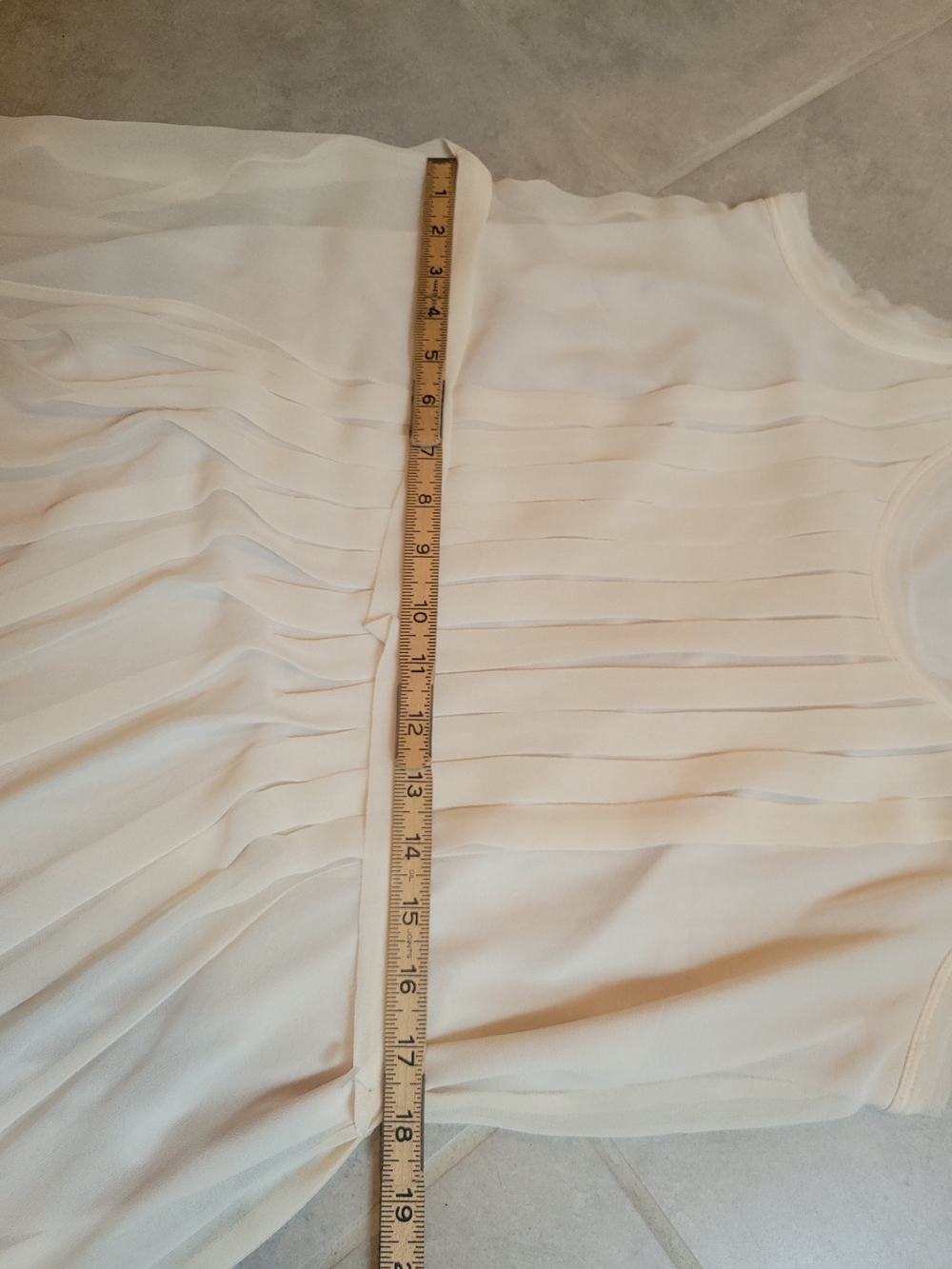 Simply Vera Vera Wang Pleated Cream Sleeveless Dress with Waist Tie Womens Small - Picture 9 of 10